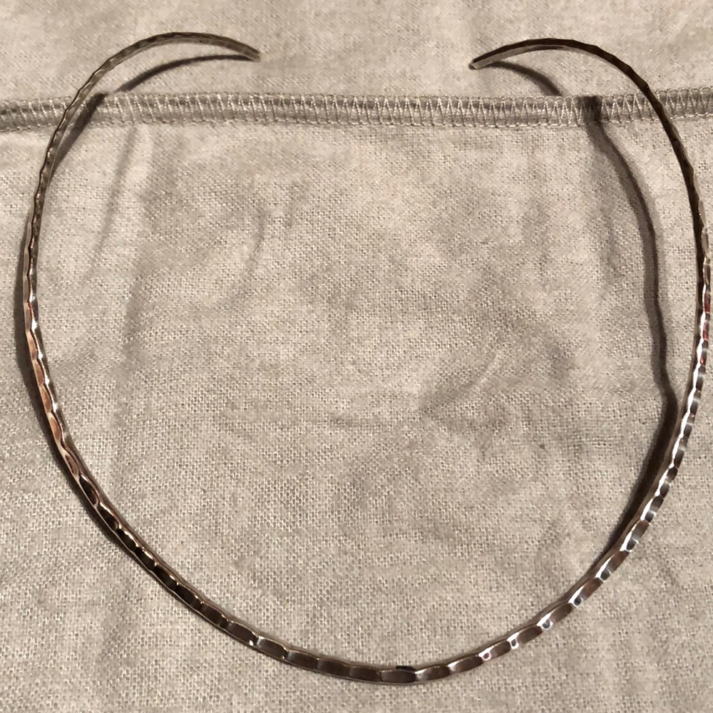Solid Hammered Sterling Silver Choker - image 1